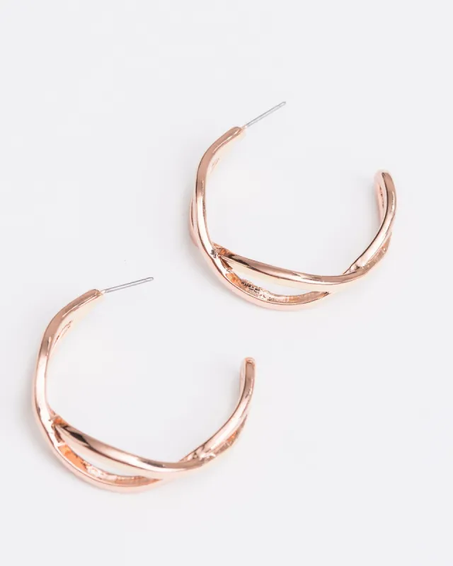 Rose Gold Light Twist Hoop Earrings sold by Collete Hayman