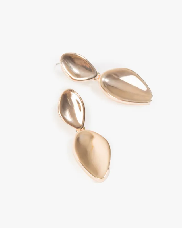 Rose Gold Irregular Simple Drop Earrings sold by Collete Hayman
