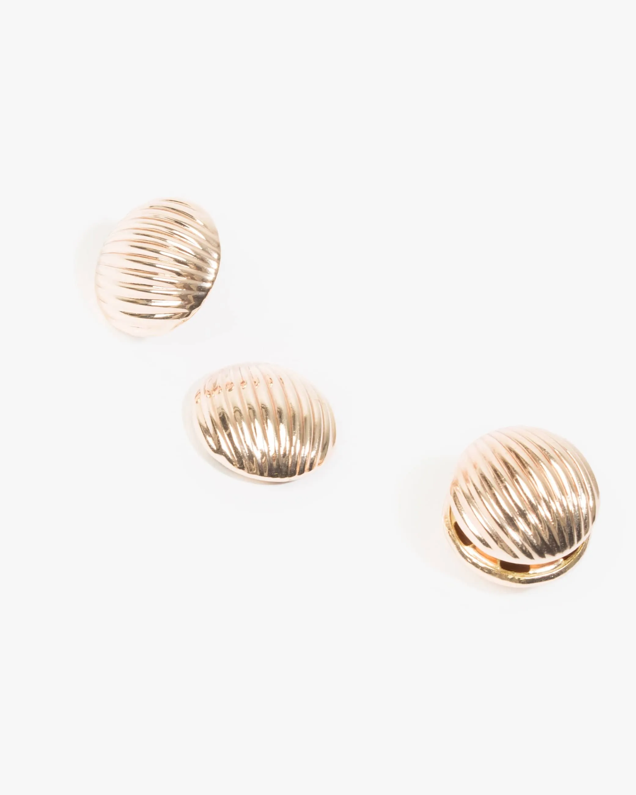 Rose Gold Ribbed Front Back Stud Earrings sold by Collete Hayman product image thumbnail 2