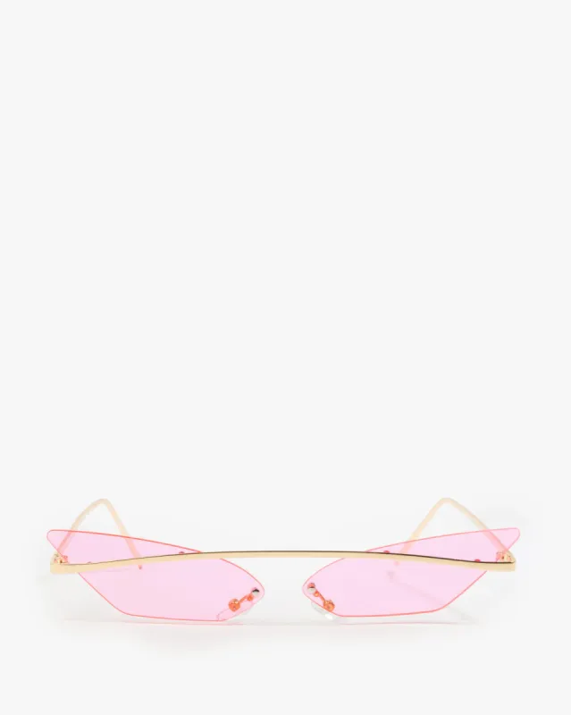 Pink Pointed Cat-Eye Metal Frame Sunglasses sold by Collete Hayman