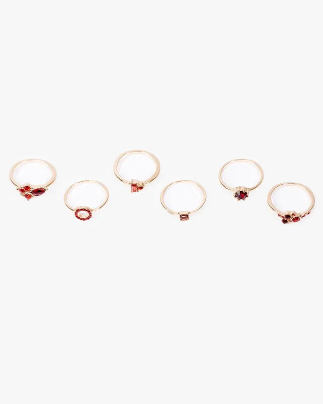 Red Crystal Cluster Ring Pack sold by Collete Hayman