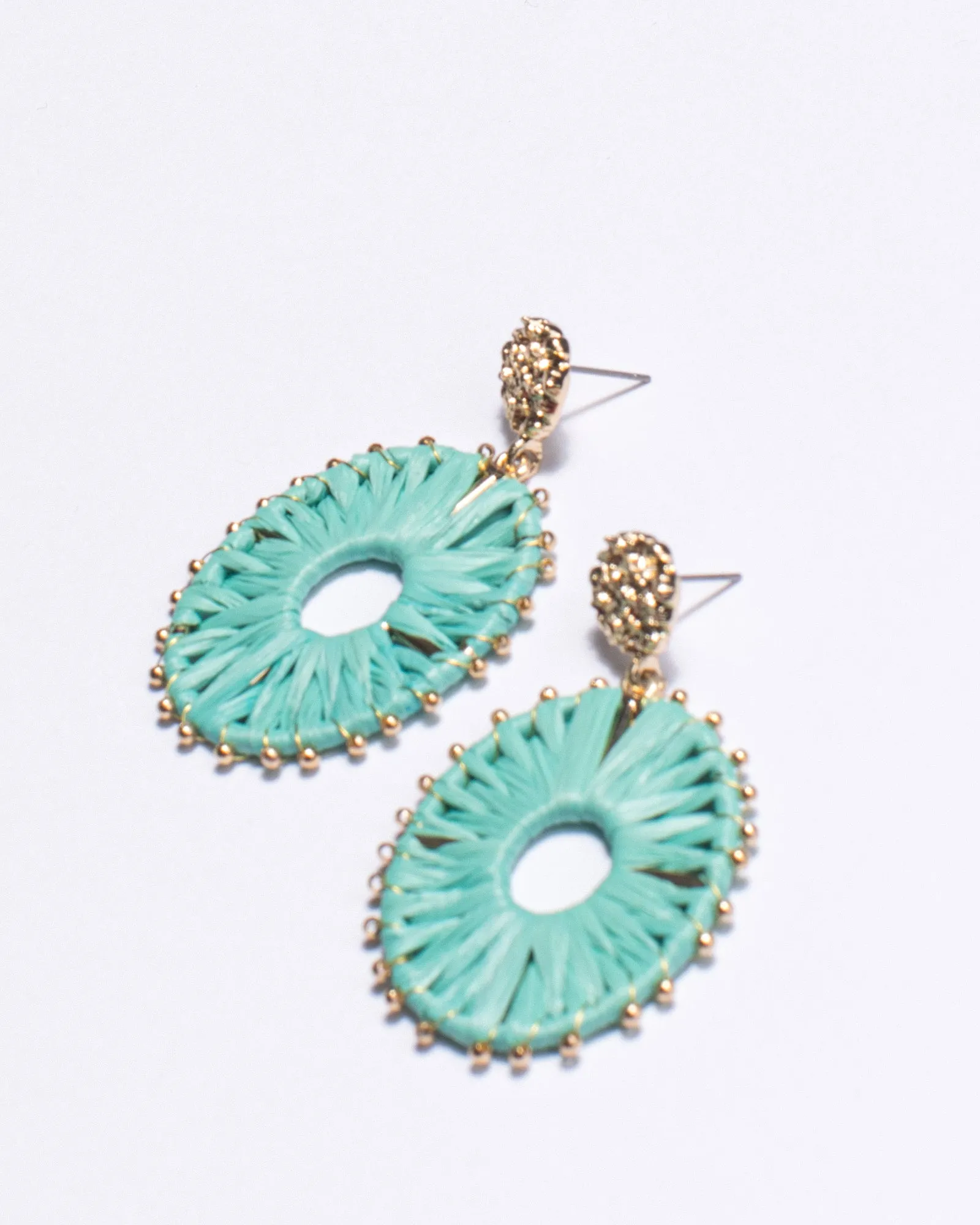Green Wrapped Oval Drop Earrings sold by Collete Hayman product image thumbnail 2
