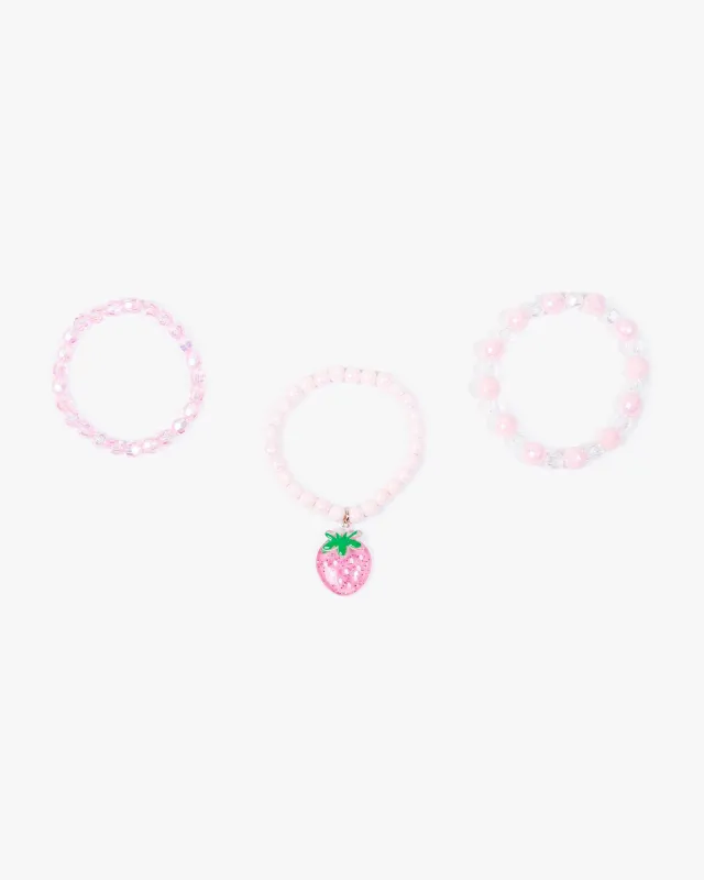 Pink 3 Pack Strawberry Beaded Bracelet sold by Collete Hayman