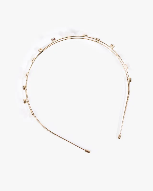 Gold Flower Detail Metal Headband sold by Collete Hayman