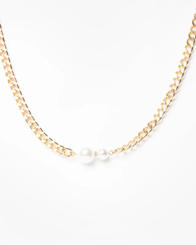 Pearl Double Detail Chain Necklace sold by Collete Hayman