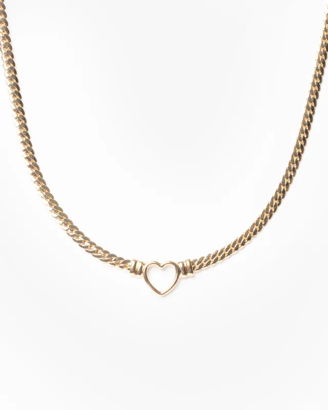 Gold Heart Outline Chain Necklace sold by Collete Hayman