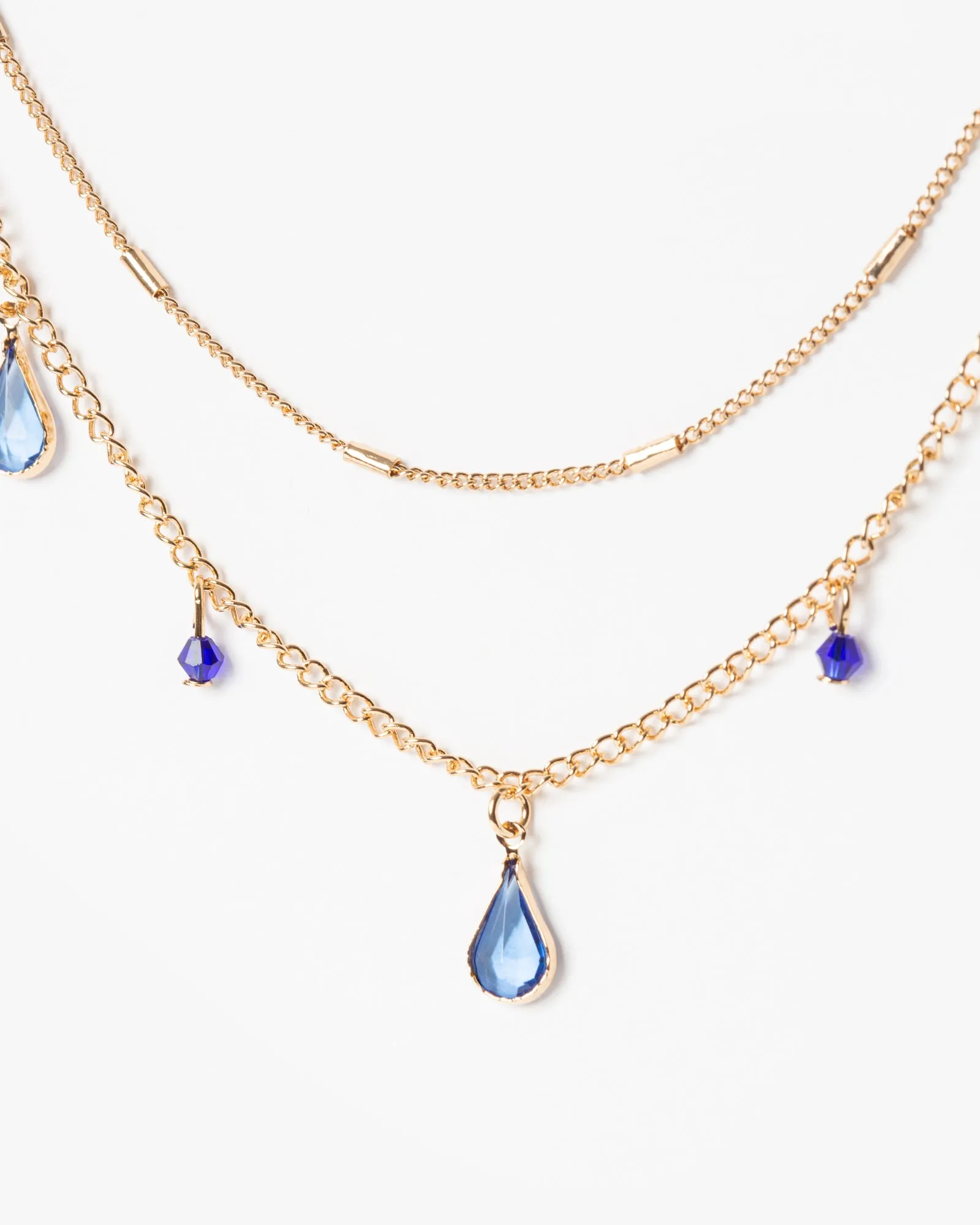 Blue Tear Drop Crystal Necklace sold by Collete Hayman product image thumbnail 2