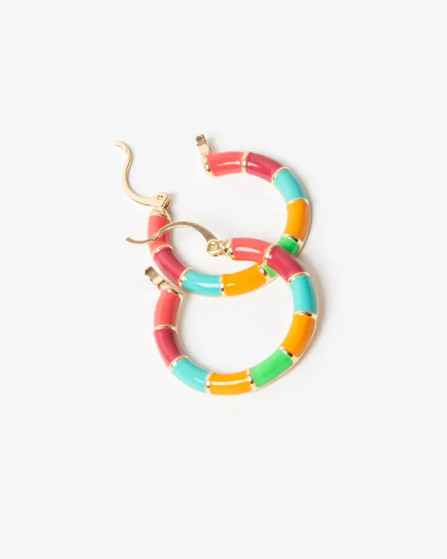 Multi Colour Panel Small Hoop Earrings sold by Collete Hayman