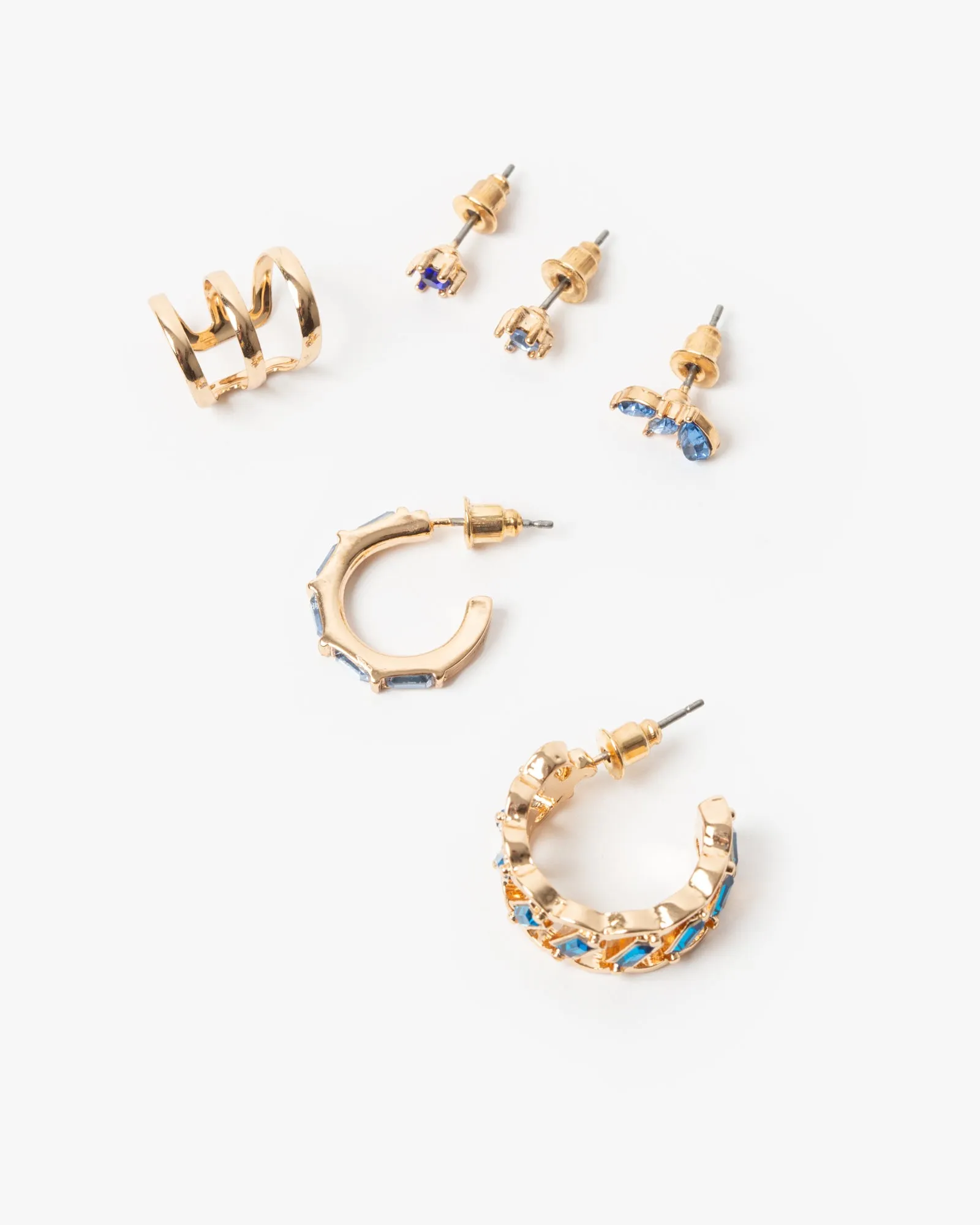 Blue Multi Colour Crystal Earring Pack sold by Collete Hayman