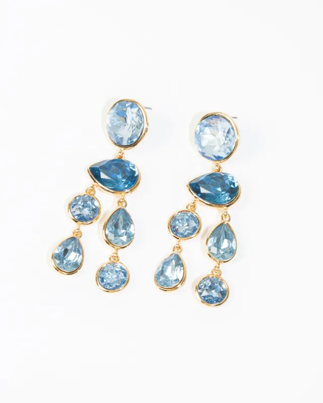 Blue Mixed Shape Crystal Drop Earrings sold by Collete Hayman