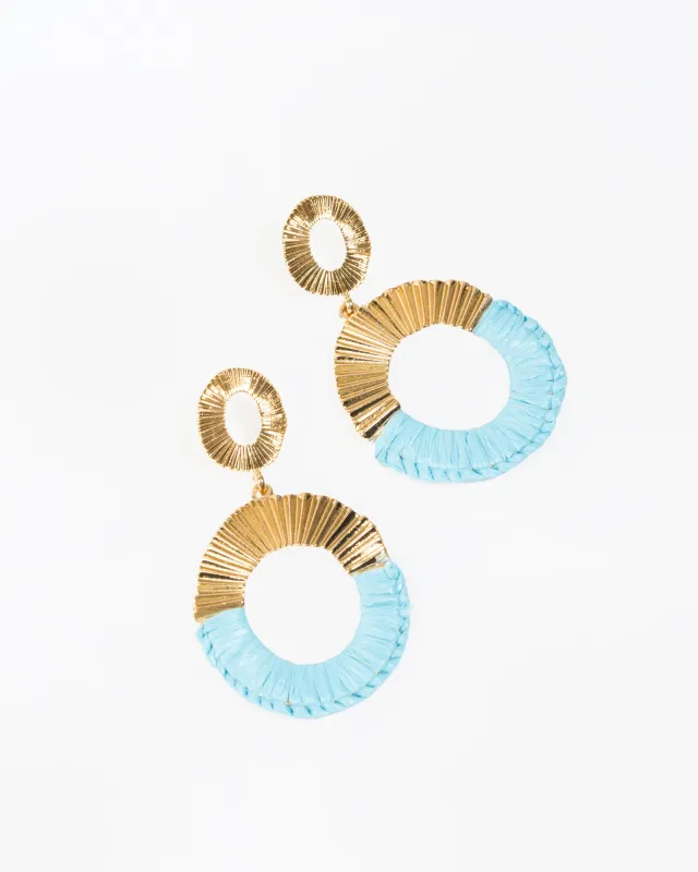 Blue Half Wrapped Oval Earrings sold by Collete Hayman