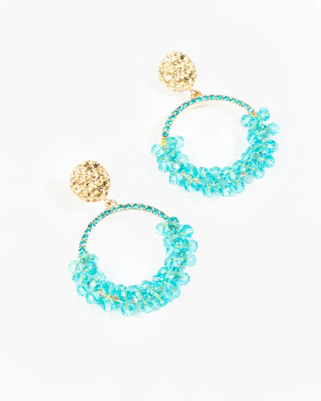Blue Beaded Circle Drop Earrings sold by Collete Hayman