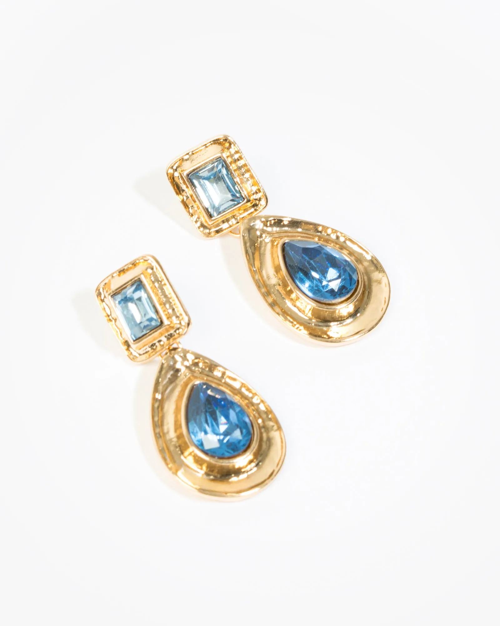 Blue Textural Tear Drop Earrings sold by Collete Hayman