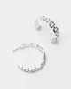 Silver Large Link Band Hoop Earrings sold by Collete Hayman