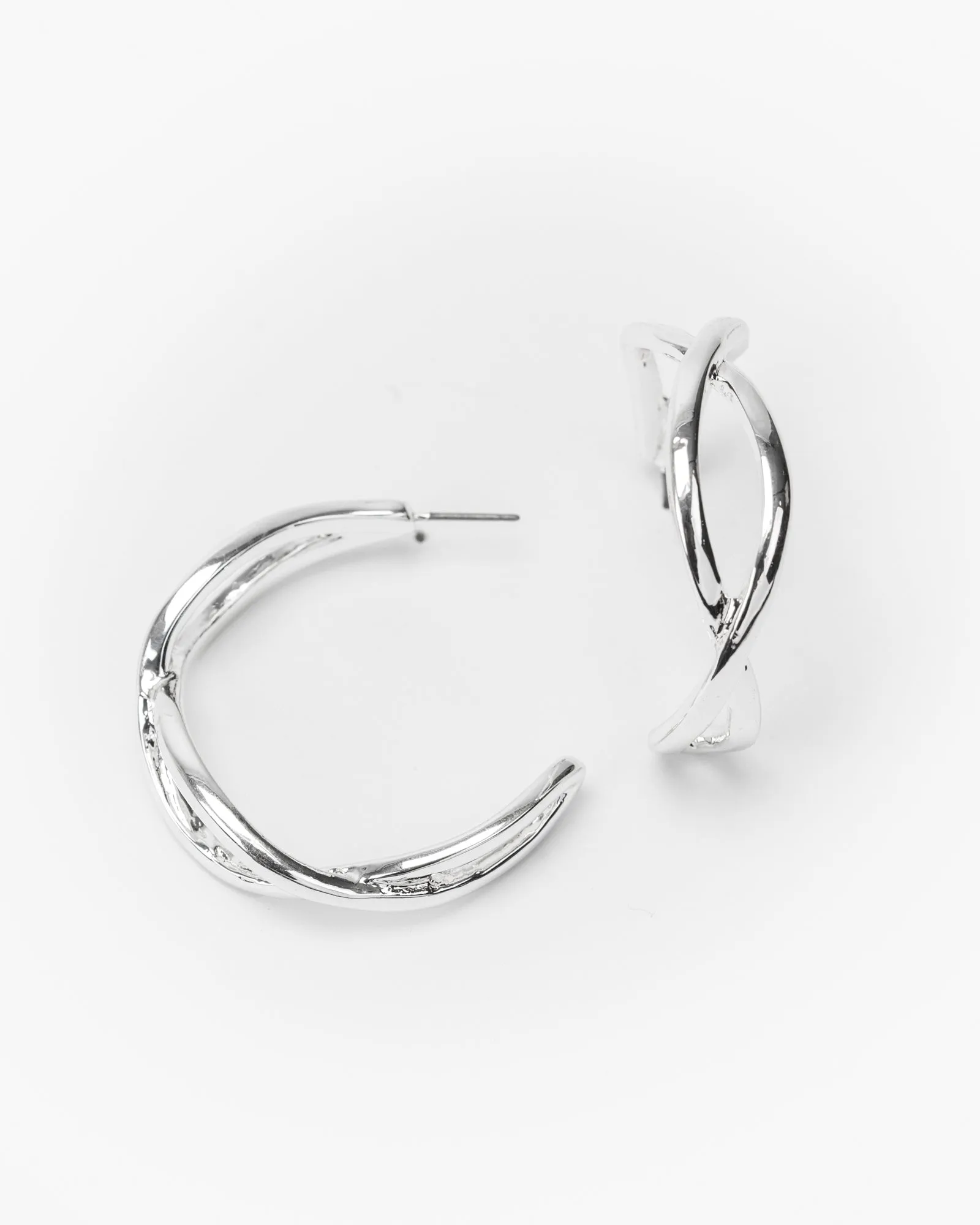 Silver Light Twist Hoop Earrings sold by Collete Hayman product image thumbnail 2