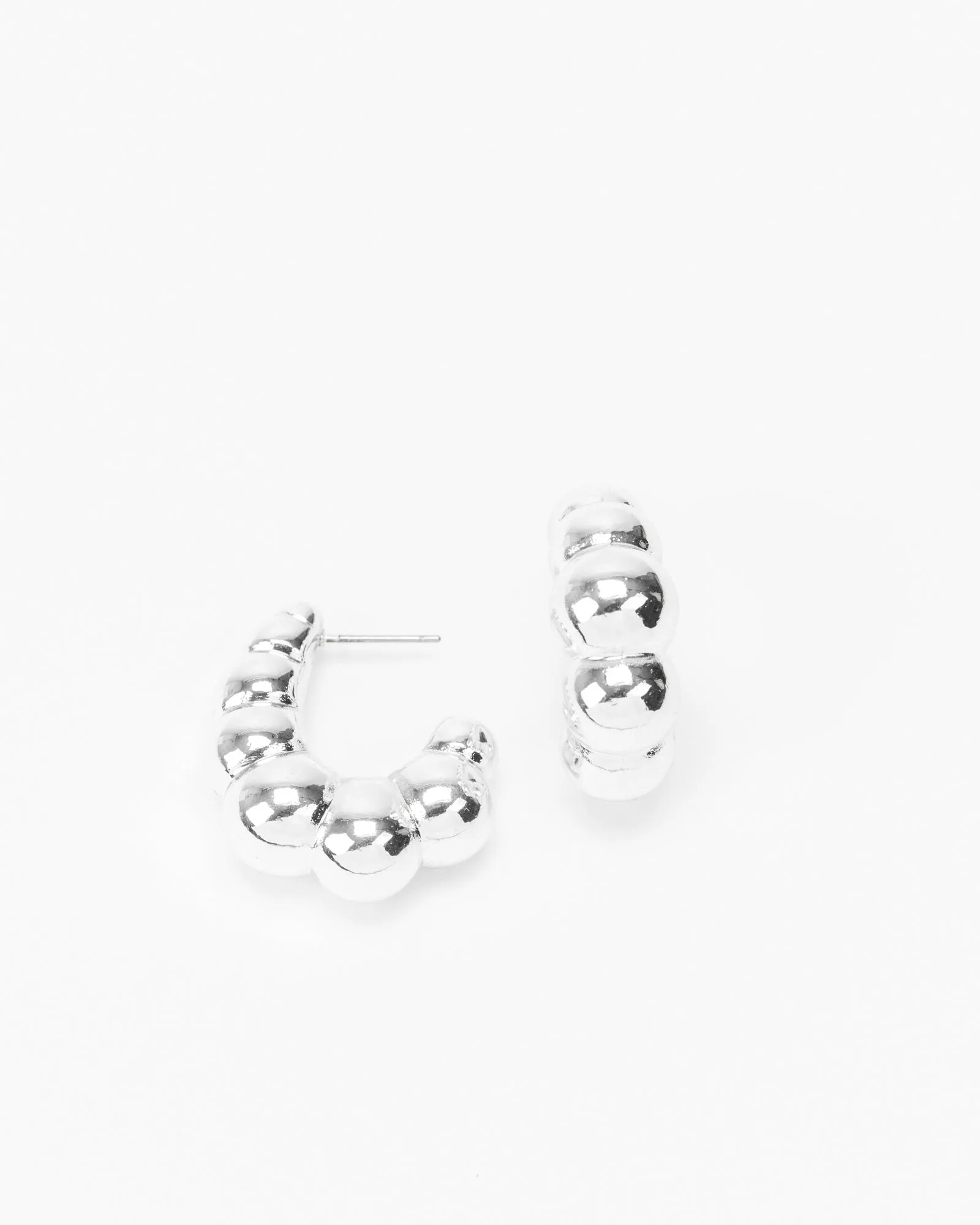 Silver Croissant Oval Hoop Earrings sold by Collete Hayman product image thumbnail 2
