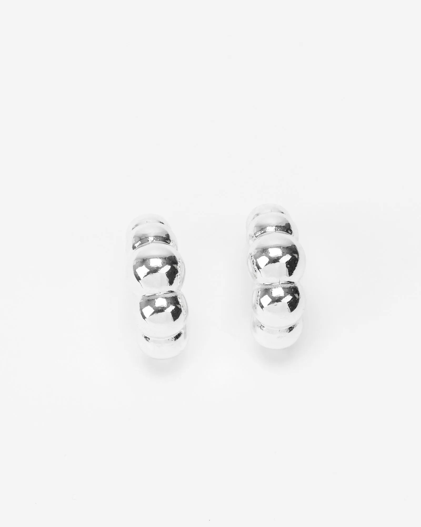 Silver Croissant Oval Hoop Earrings sold by Collete Hayman product image thumbnail 3