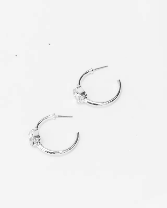 Crystal Embellished Hoop Earrings sold by Collete Hayman