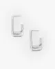Silver 3 Bar Rectangular Hoop Earrings sold by Collete Hayman