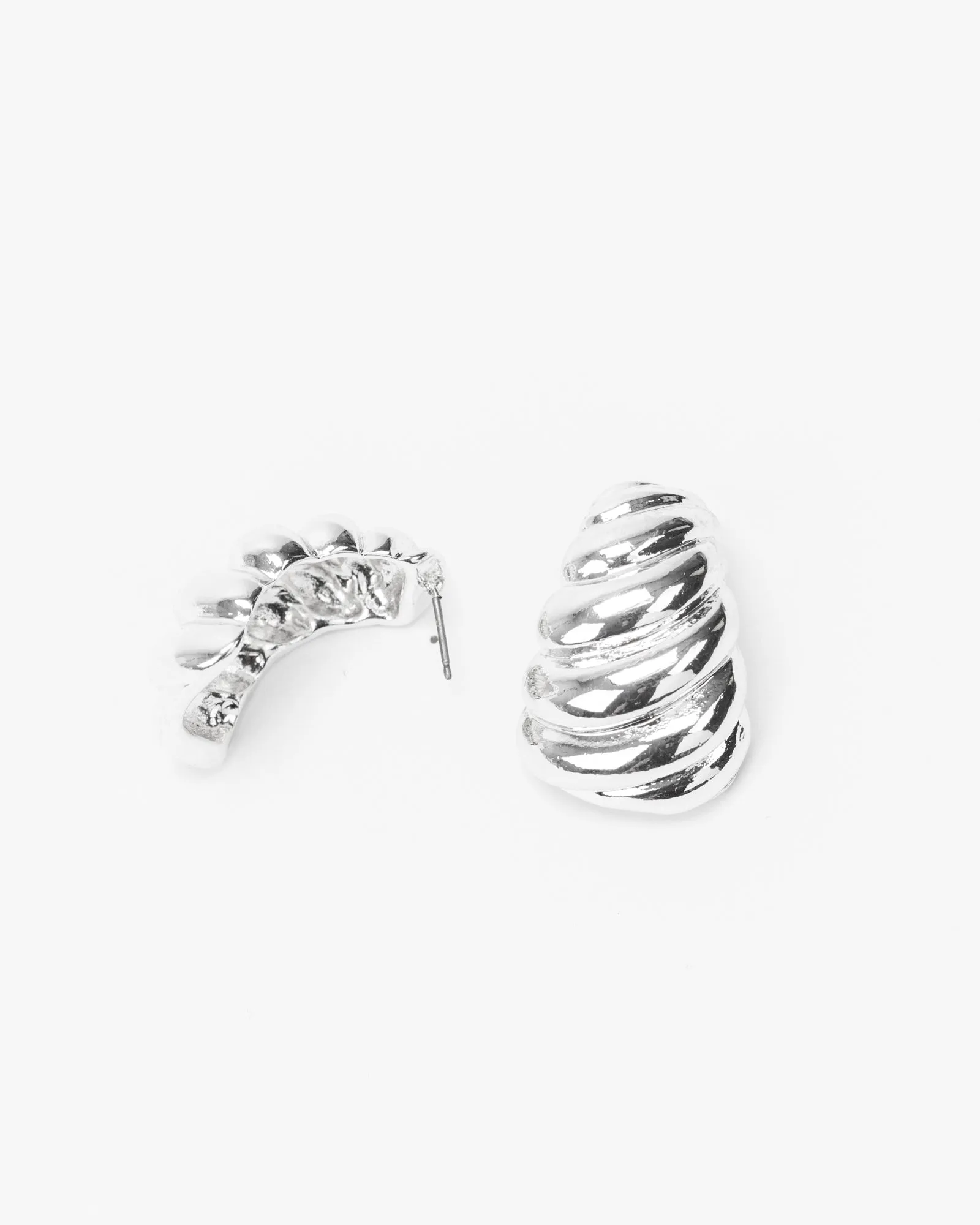 Silver Croissant Hoop Earrings sold by Collete Hayman product image thumbnail 2