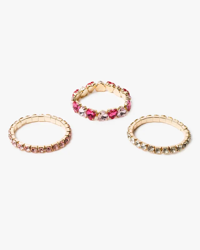 Crystal Heart 3 Pack Bracelet sold by Collete Hayman