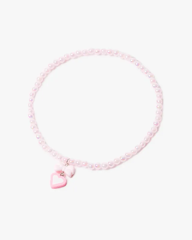 Pink Bow And Love Heart Necklace sold by Collete Hayman