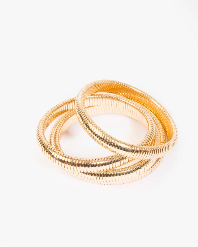 Gold Snake Chain Chunky Bracelets sold by Collete Hayman
