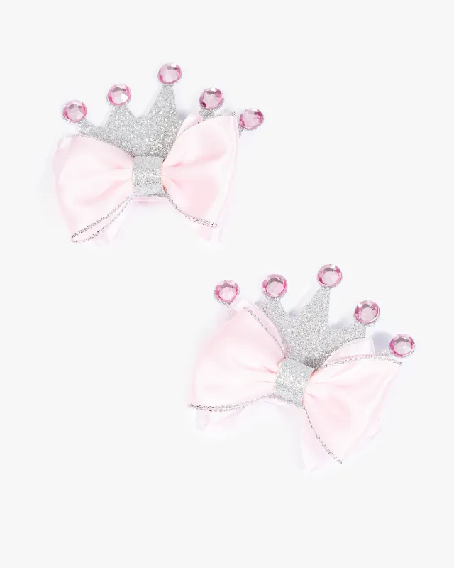 Pink Embellished Crown 2 Pack Hair Slide sold by Collete Hayman