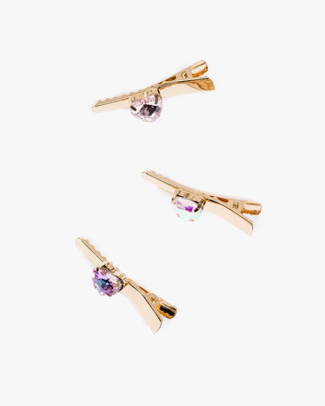 Pink Crystal Heart 3 Pack Hair Slide sold by Collete Hayman