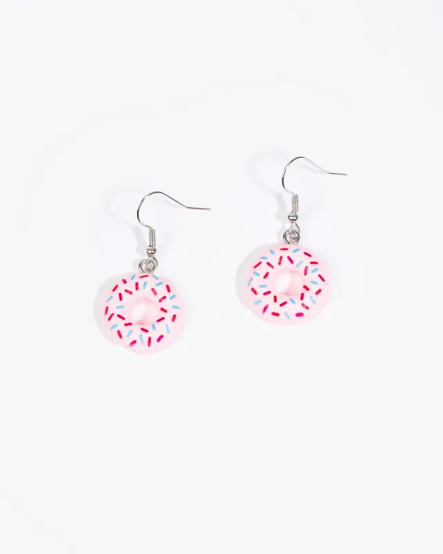 Pink Sprinkled Donut Hook Drop Earrings sold by Collete Hayman