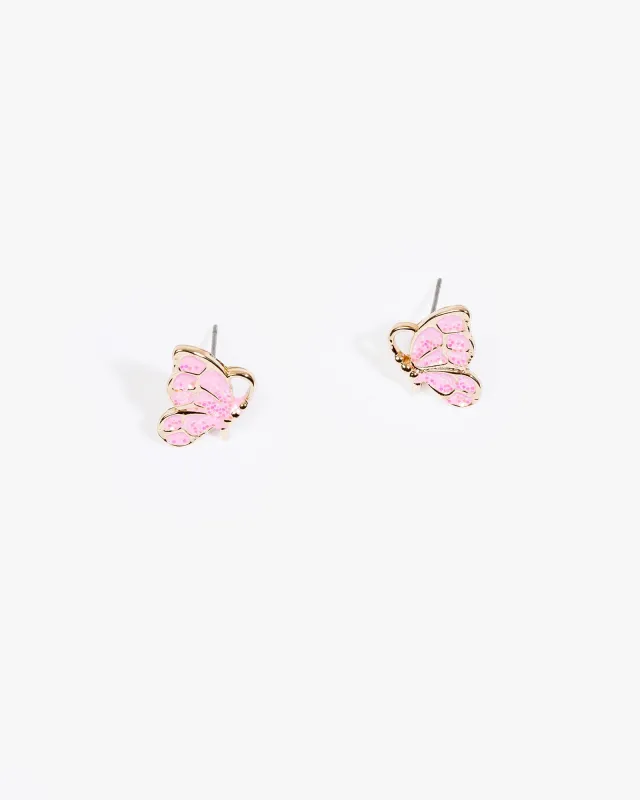 Multi Colour Butterfly Wings Stud Earrings sold by Collete Hayman