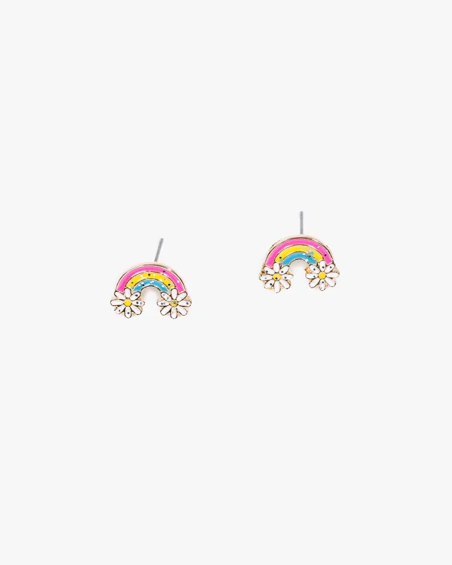 Multi Colour Rainbow Flower Drop Earrings sold by Collete Hayman
