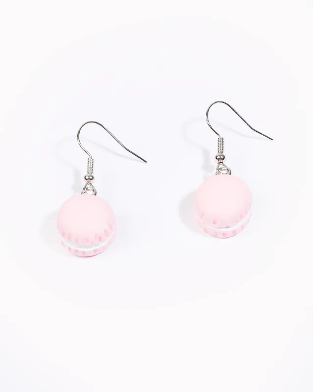 Pink Cute Macaroon Hook Drop Earrings sold by Collete Hayman
