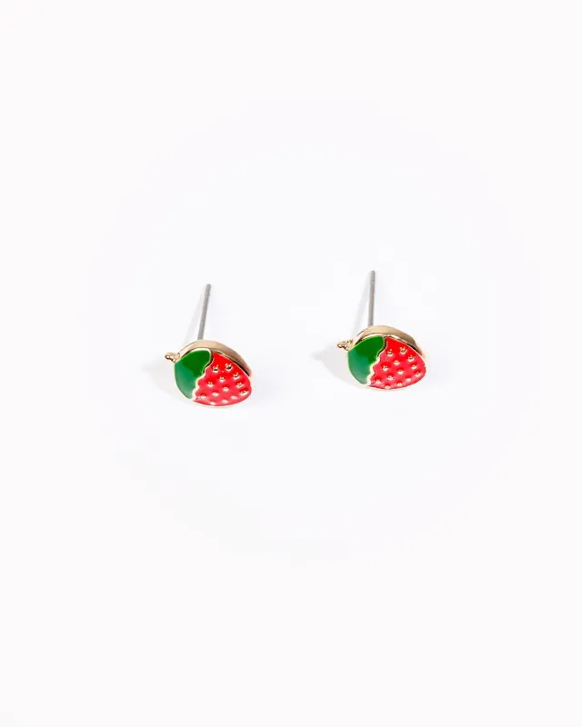 Red Strawberry Stud Earrings sold by Collete Hayman