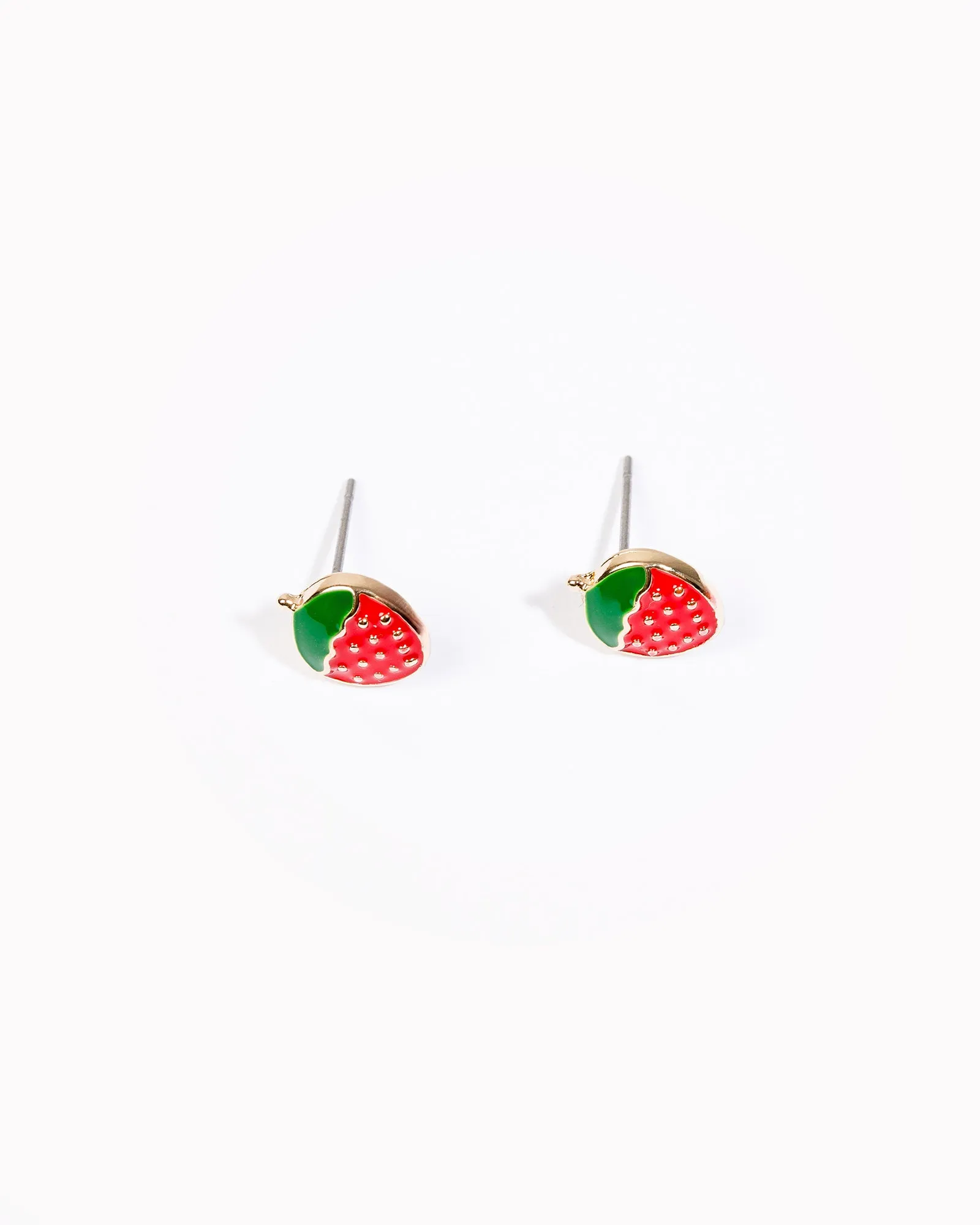 Red Strawberry Stud Earrings sold by Collete Hayman