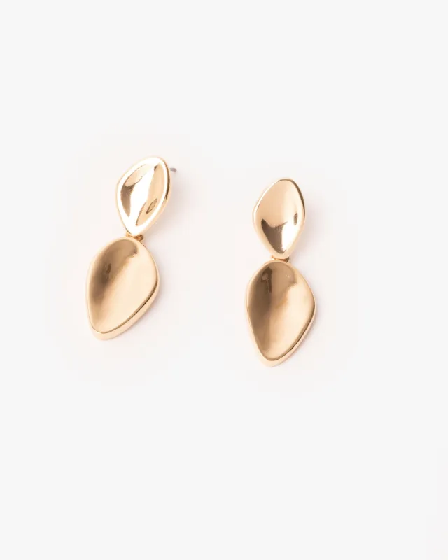 Gold Irregular Simple Drop Earrings sold by Collete Hayman