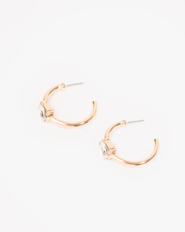 Crystal Embellished Hoop Earrings sold by Collete Hayman
