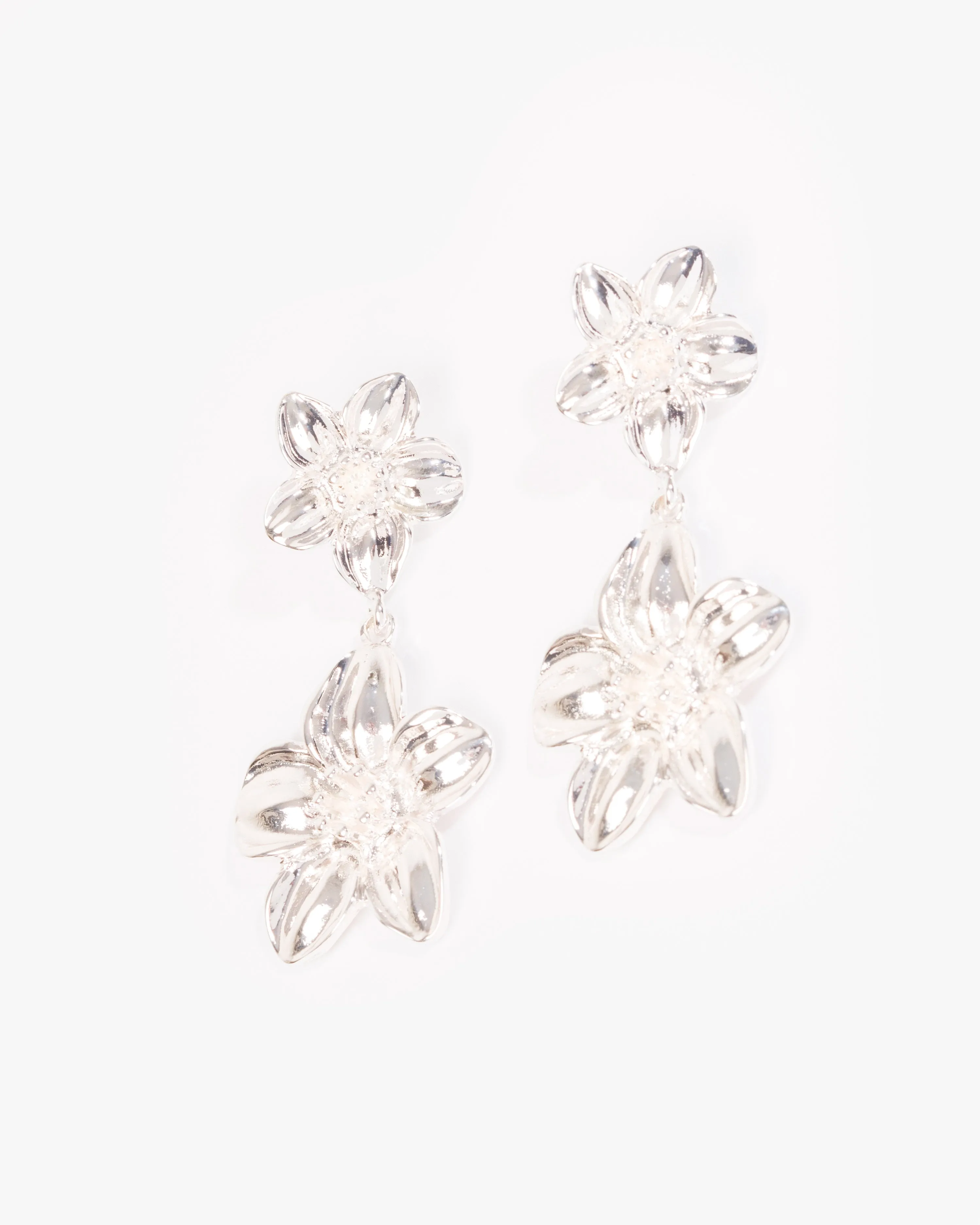 Silver Flower Drop Earrings sold by Collete Hayman product image thumbnail 3