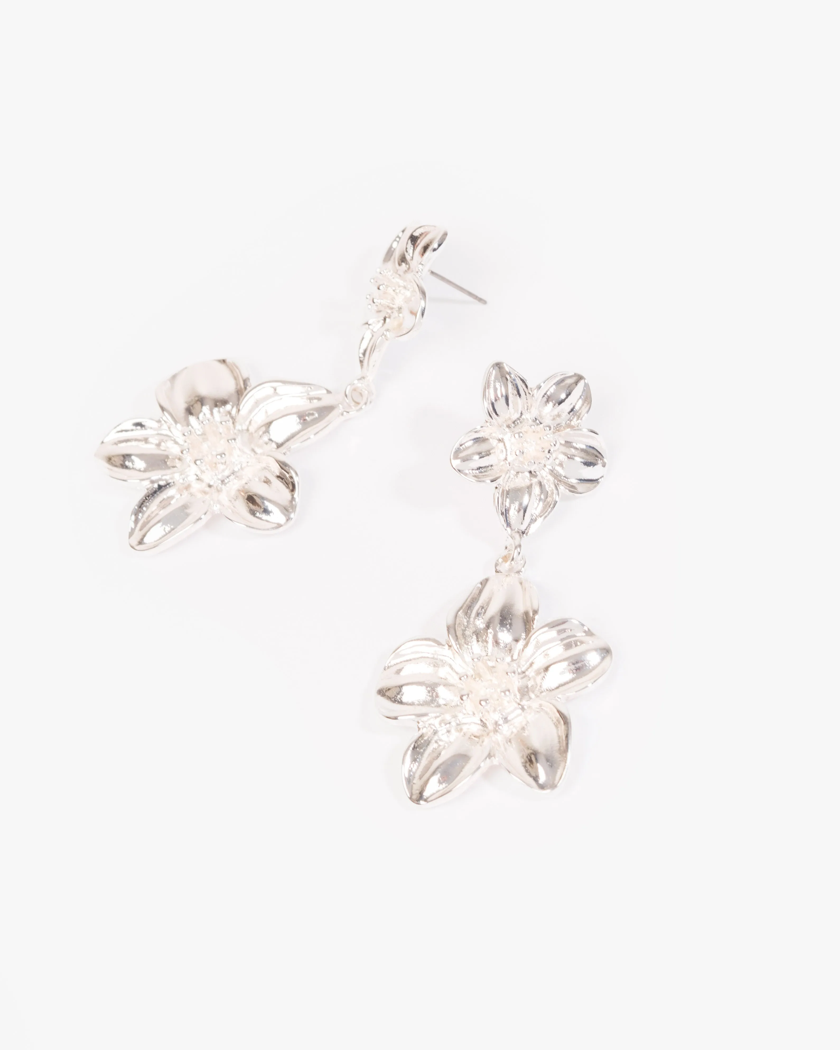 Silver Flower Drop Earrings sold by Collete Hayman product image thumbnail 2