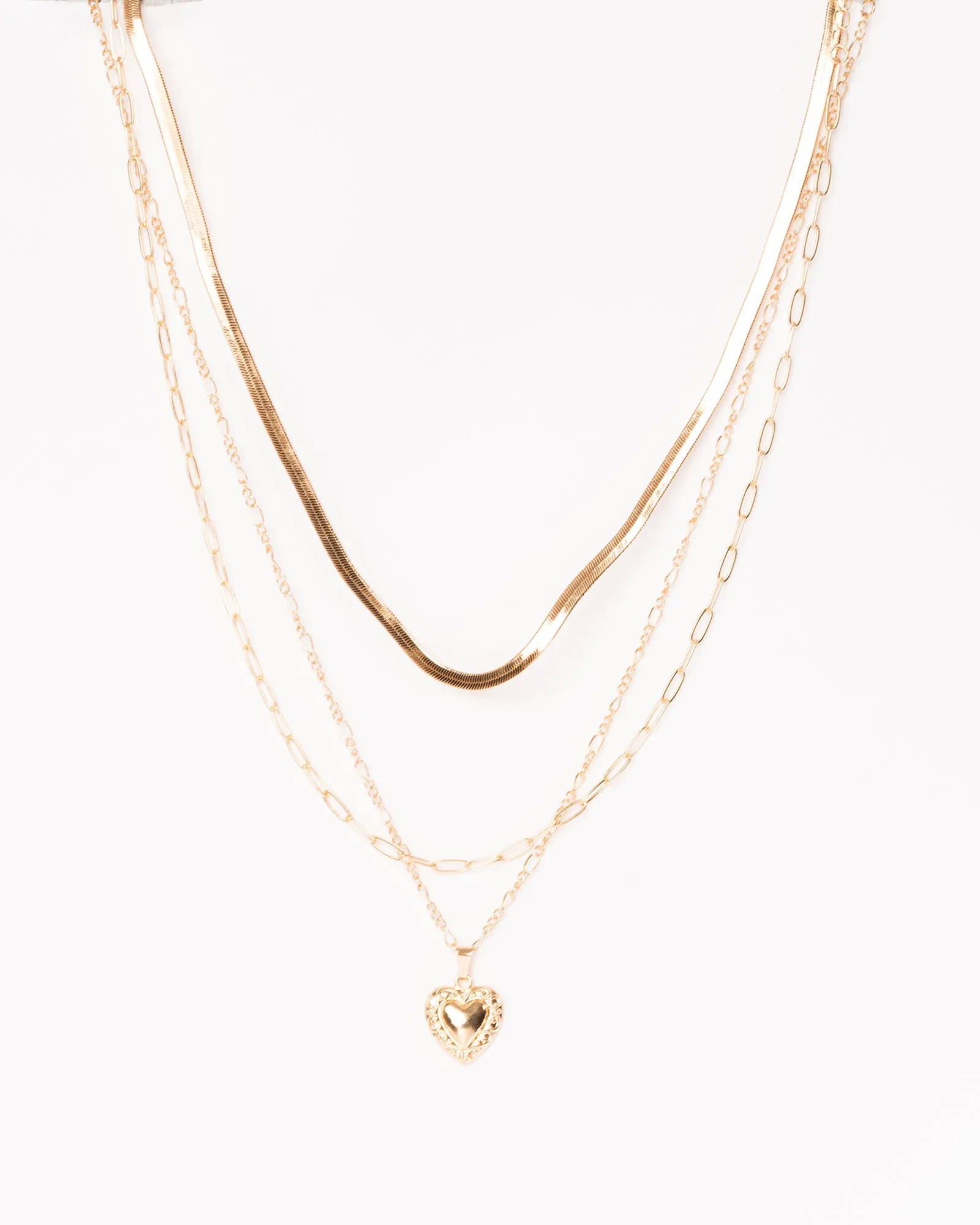 Gold Snake Chain Heart Pack sold by Collete Hayman
