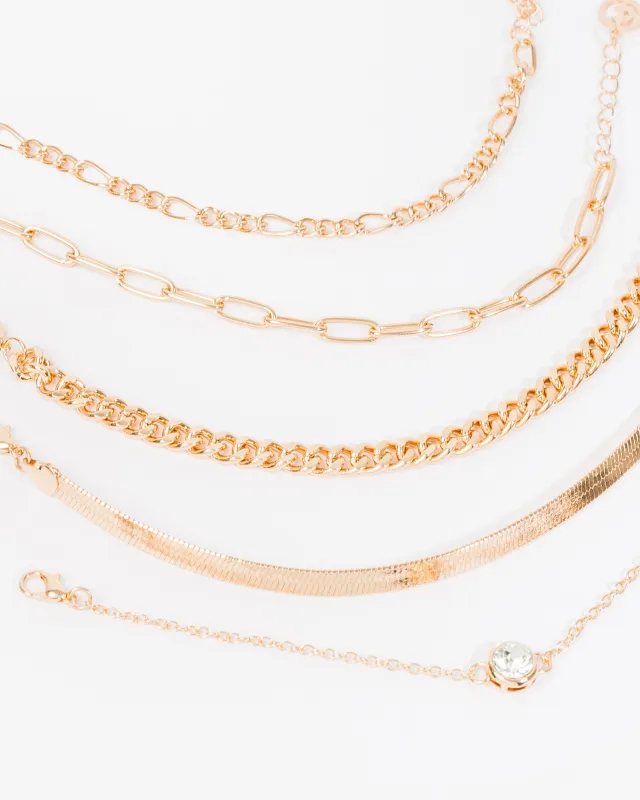 Gold Simple Crystal Pendant Bracelet sold by Collete Hayman