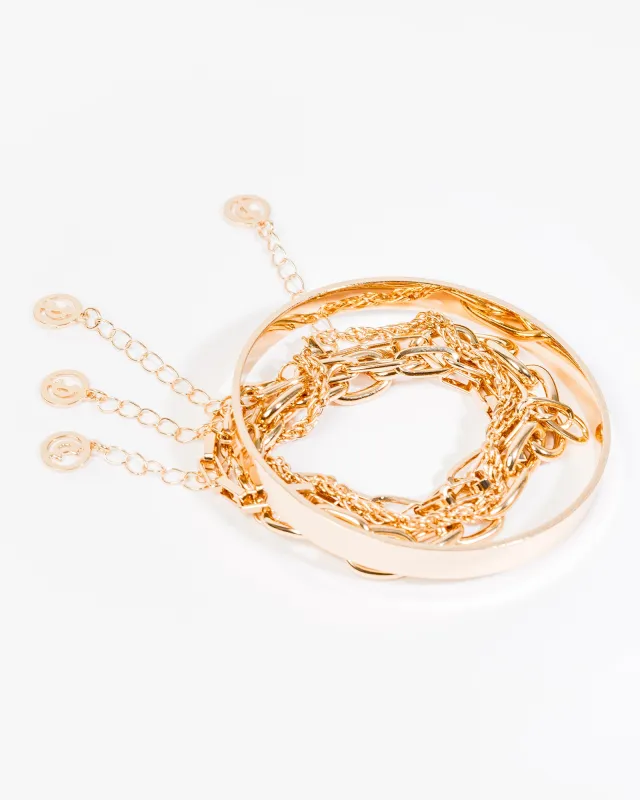 Gold Multi Colour Chain Bangle Pack sold by Collete Hayman