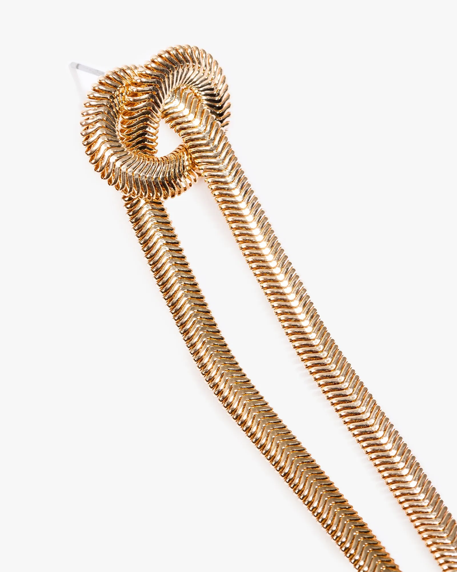 Gold Metal Snake Chain Knot Earrings sold by Collete Hayman product image thumbnail 2