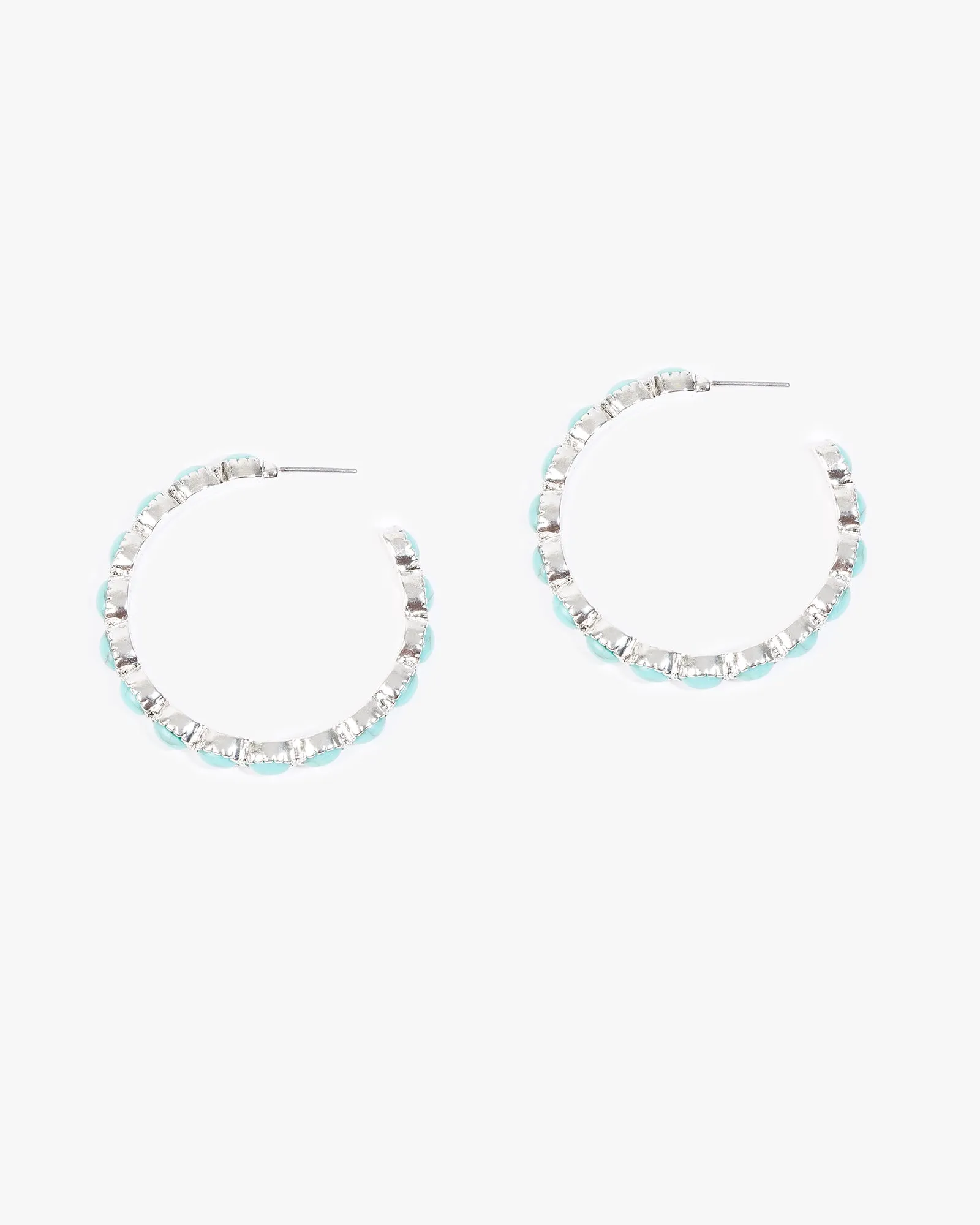 Blue Stone Look Hoop Earrings sold by Collete Hayman