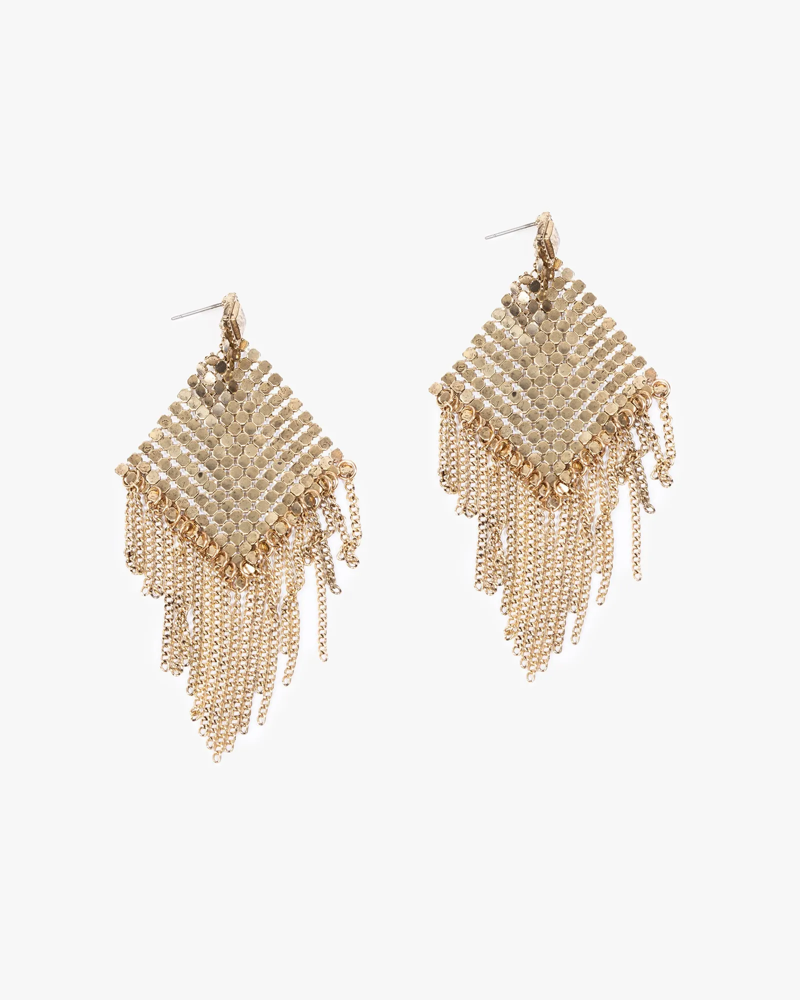Gold Antique Look Mesh Drop Earrings sold by Collete Hayman