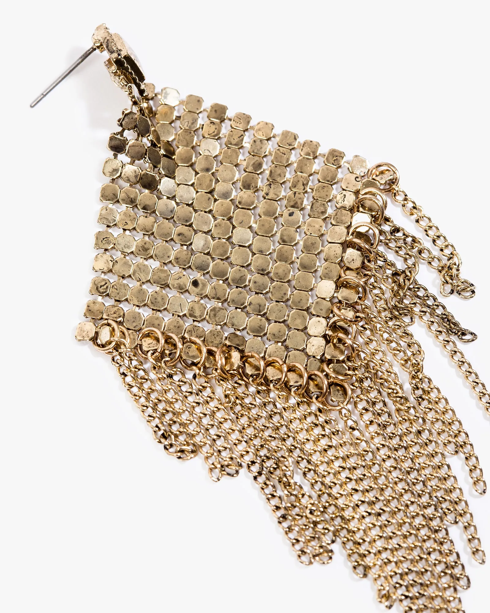 Gold Antique Look Mesh Drop Earrings sold by Collete Hayman product image thumbnail 2