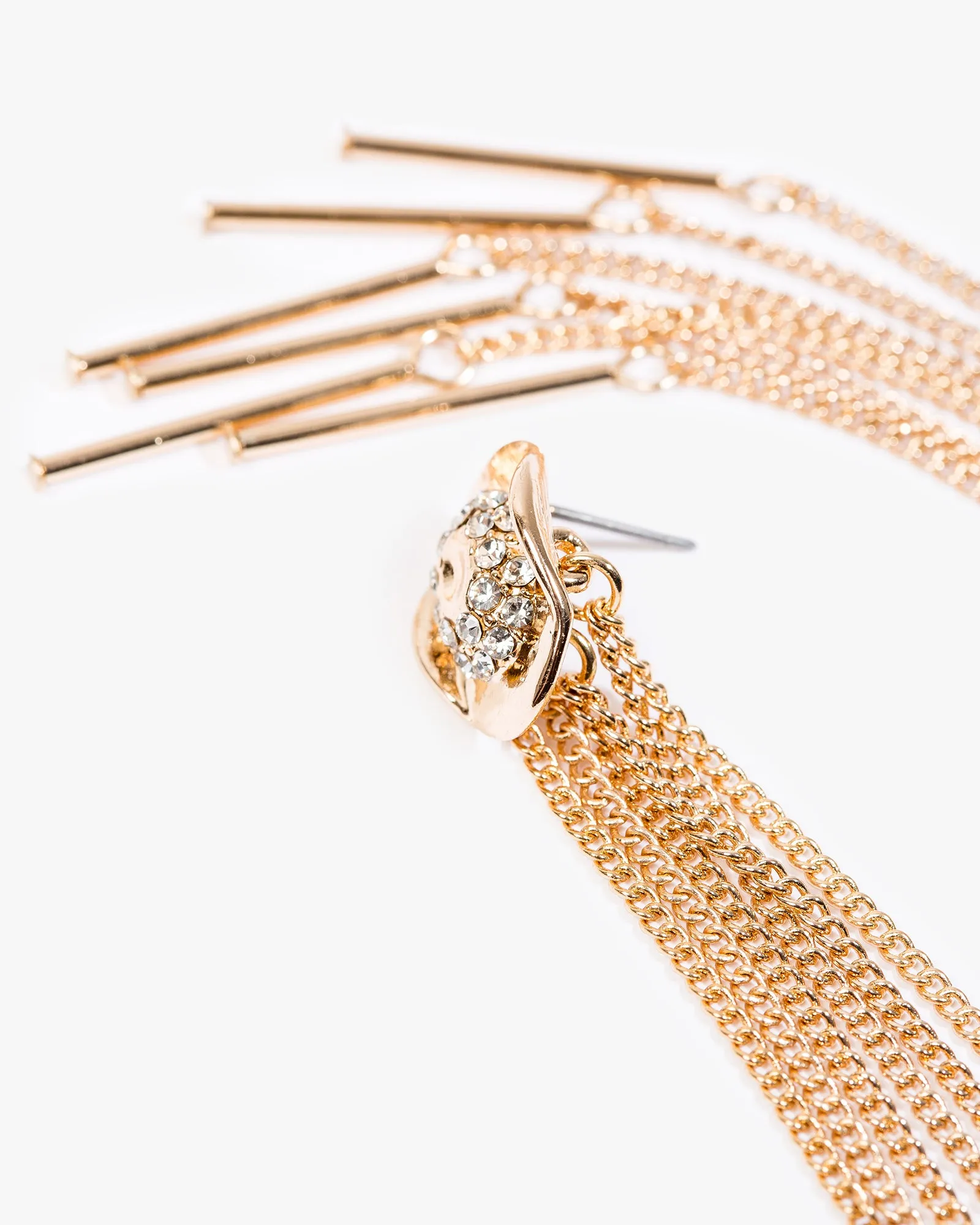 Gold Cowboy Hat Chain Drop Earrings sold by Collete Hayman product image thumbnail 2