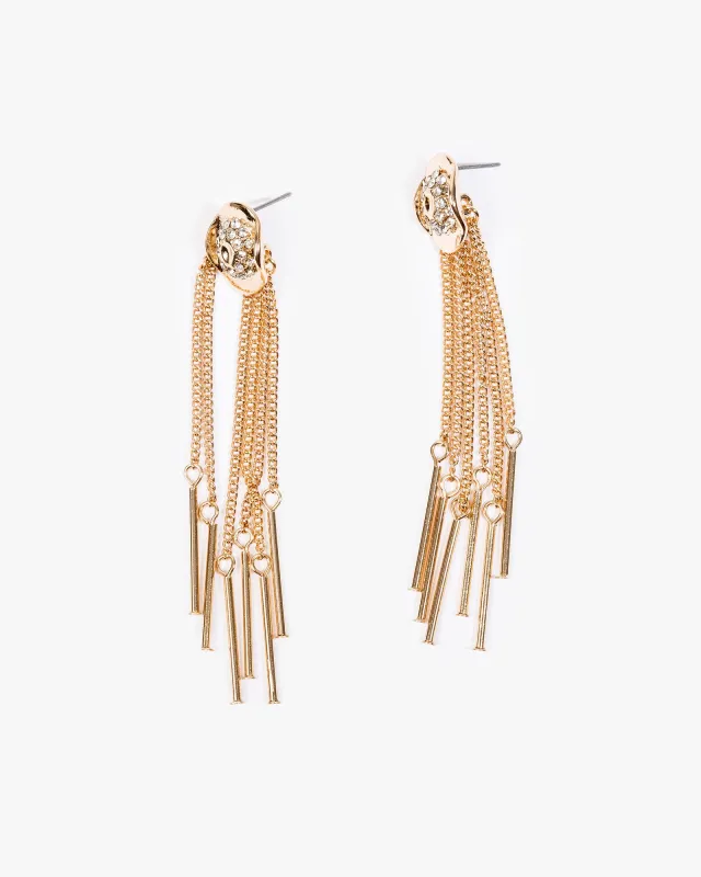 Gold Cowboy Hat Chain Drop Earrings sold by Collete Hayman