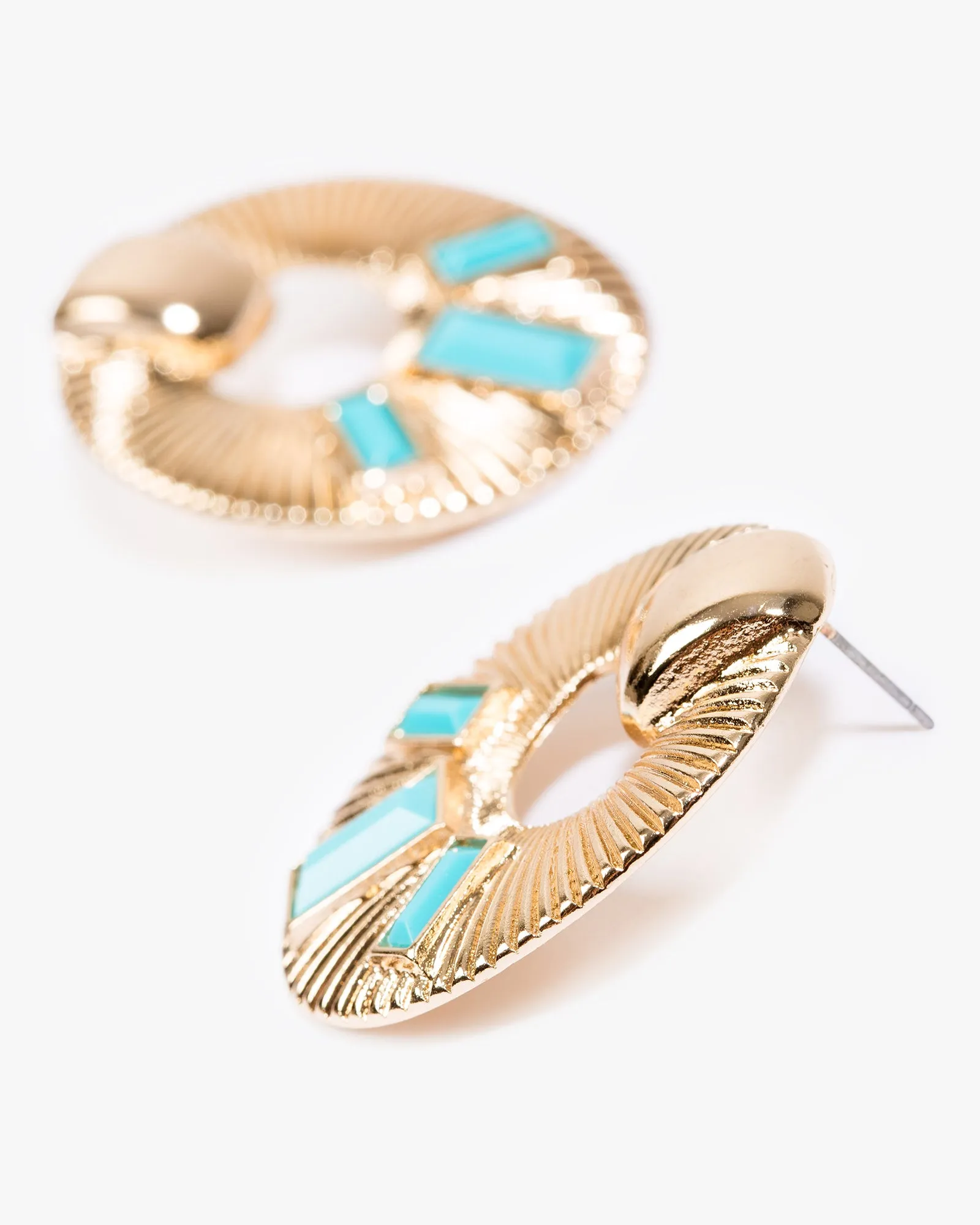 Gold Textured Metal Drop Earrings sold by Collete Hayman product image thumbnail 2