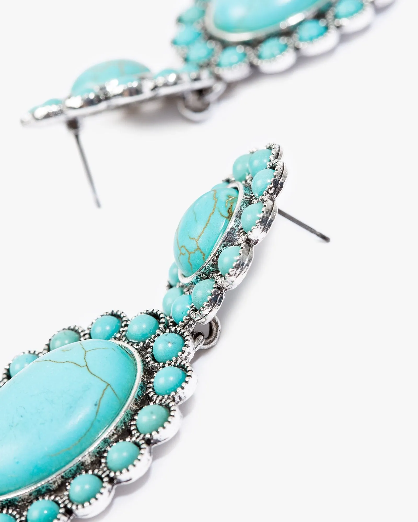 Blue Double Stone Detail Drop Earrings sold by Collete Hayman product image thumbnail 2